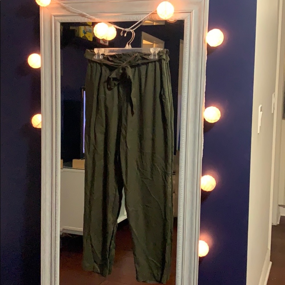 Green H&M straight leg pants